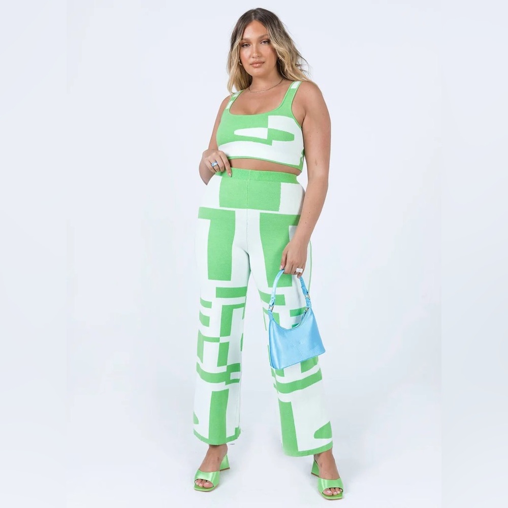 Princess Polly Kyla Set White/ Green Size S/M